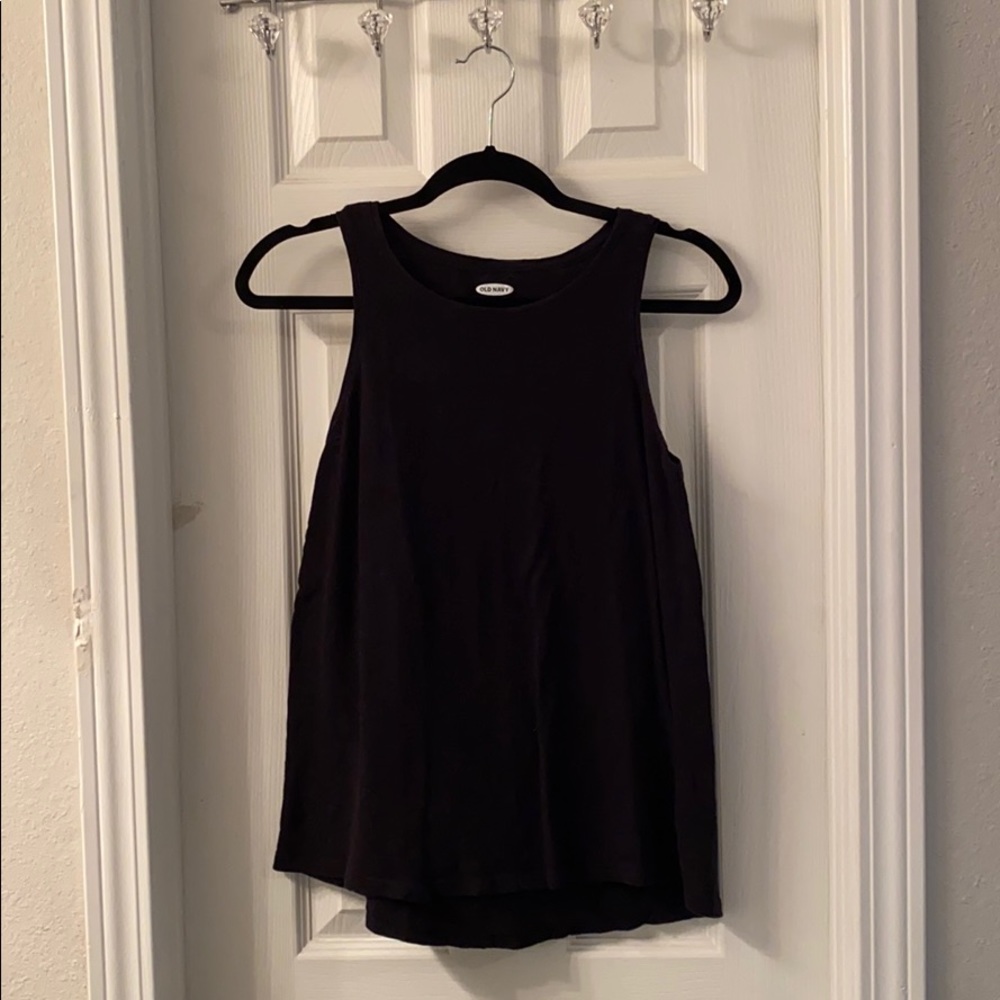 Black Crew Neck Tank Top